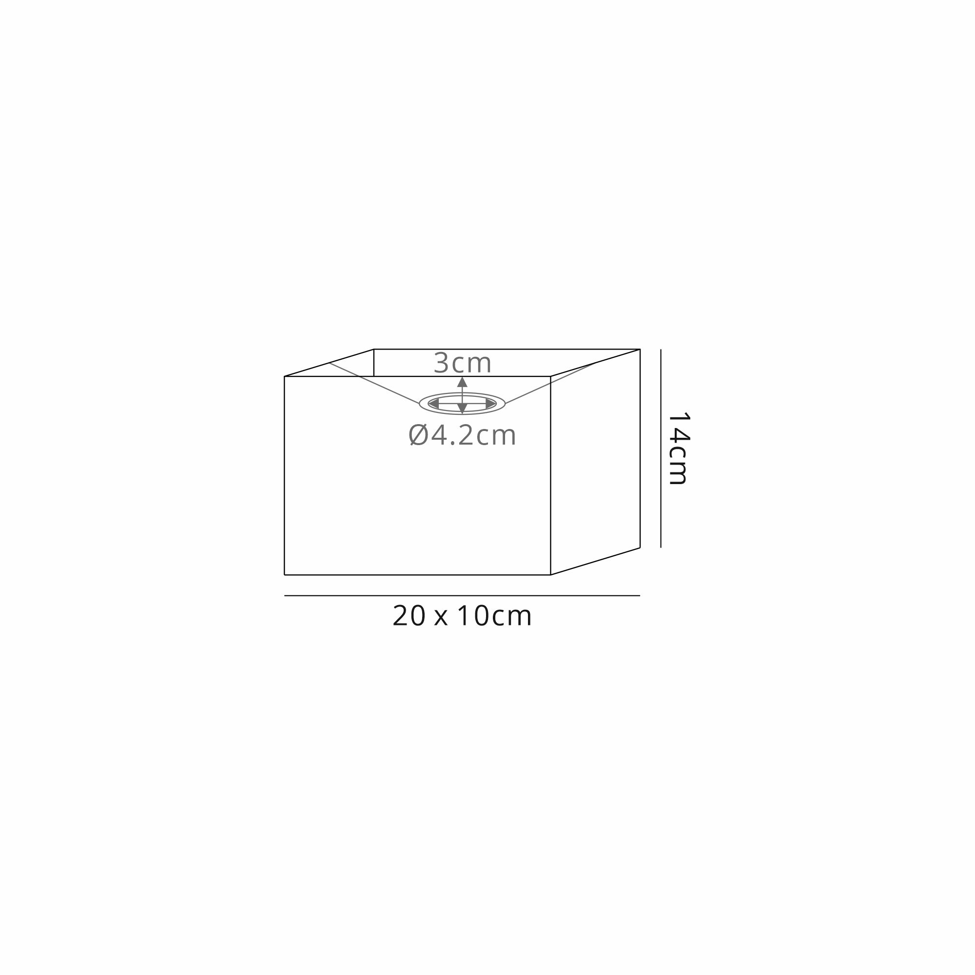 Serena Rectangular, 200 x 100 x 140mm Faux Silk Fabric Shade, White D0879  Deco Serena